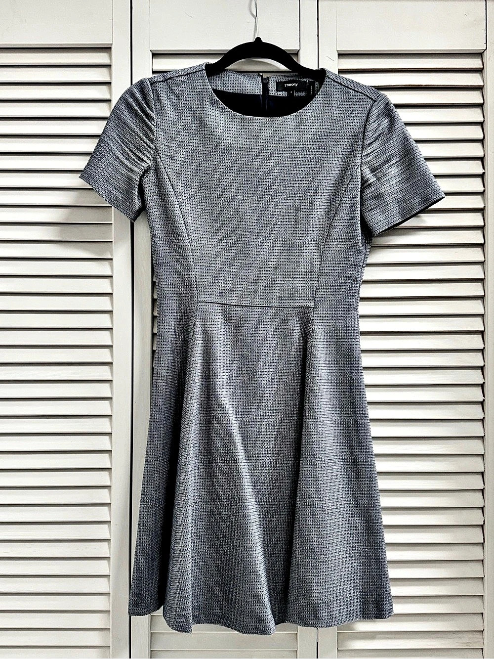 Theory Short Sleeve Mini Dress Gray Size 0